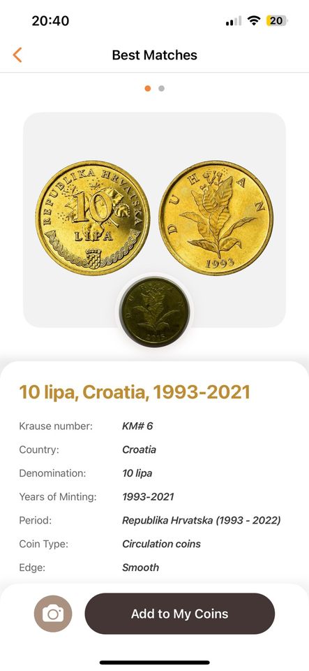 Münzen - „10 Lipa“ und „5 Lipa“ - Croatia in Olbernhau